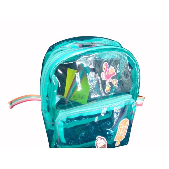 Sun Squad Clear Plastic Mini Backpack Green Popsicle Rainbow Concert Flamingo - Picture 4 of 10